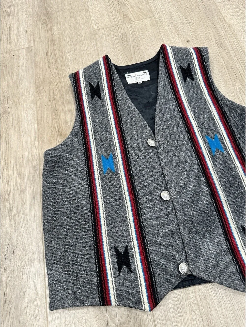 Ceremonial Native American Wool Vest Centinela Traditional Arts Chimayo Size 40